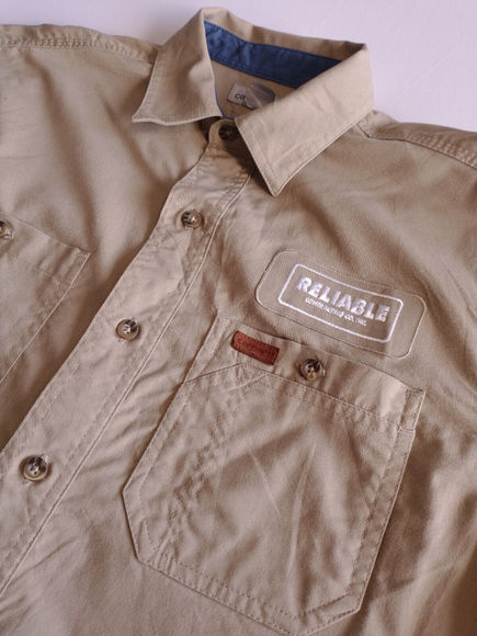 Carhartt | Men's Beige Tan Long Sleeve Work Shirt Workwear Regular Fit | M - Picture 2 of 8